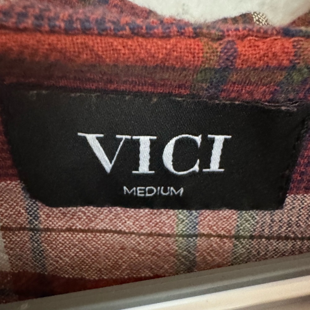 Vici Red Plaid Cotton Dress with Pockets Size Medium - Picture 4 of 9